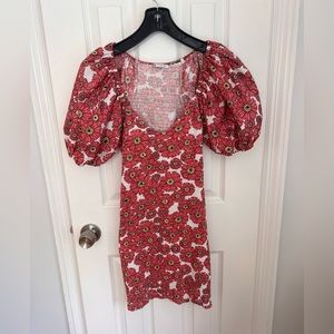 Pink Flower Mini Dress